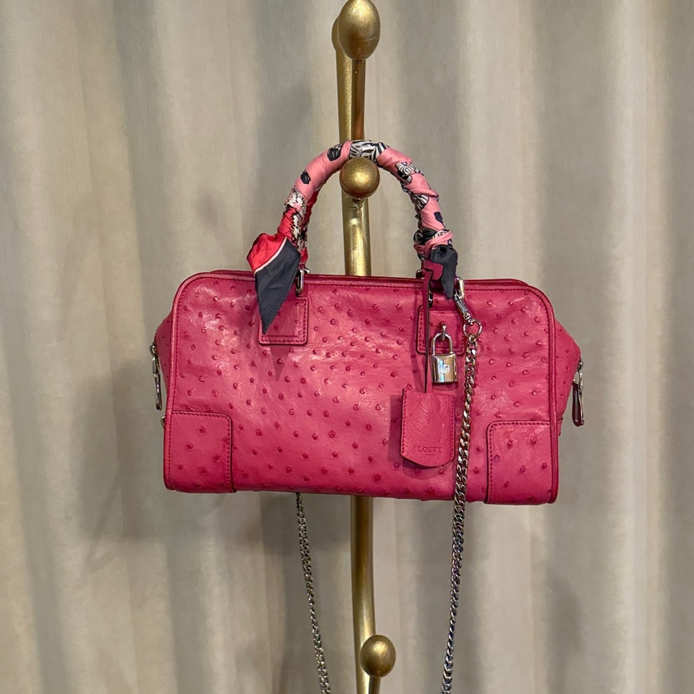 Good condition RARE LOEWE Ostrich pink 36 Amazona